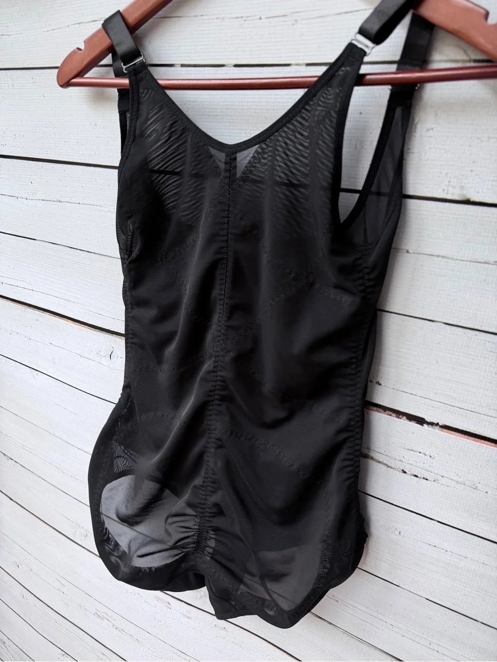 Prima Valentina Black Mesh-Panel Bodysuit